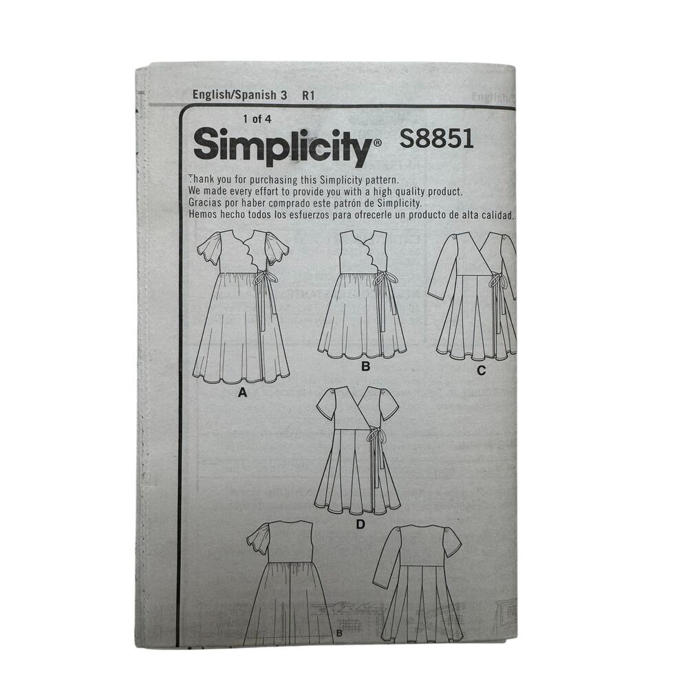 SIMPLICITY Girls Twirl Dress Pattern Uncut Size 3-4-5-6-7-8 #S8851